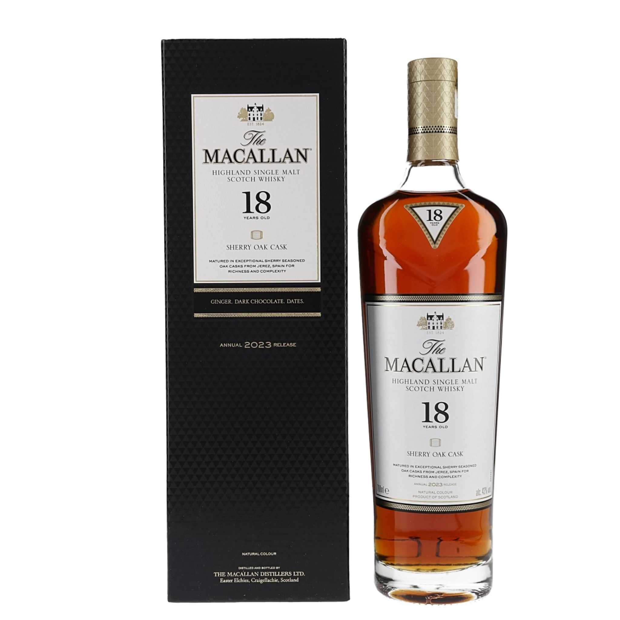 The Macallan 18 Year Old Sherry Oak Single Malt Scotch Whiskey