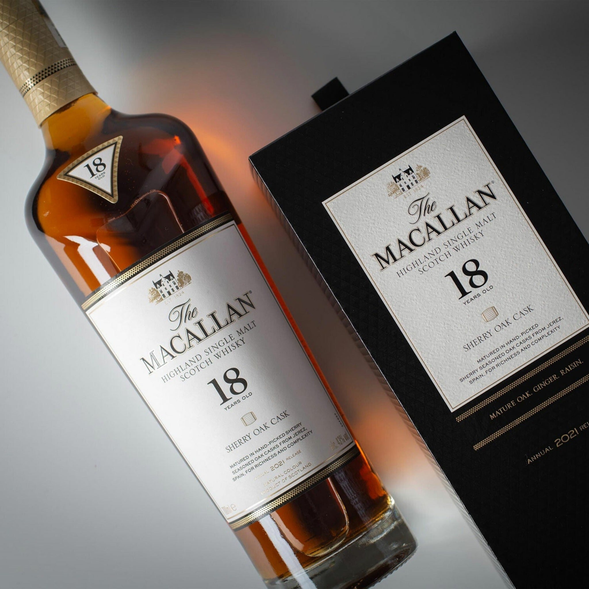 The Macallan 18 Year Old Sherry Oak Single Malt Scotch Whiskey
