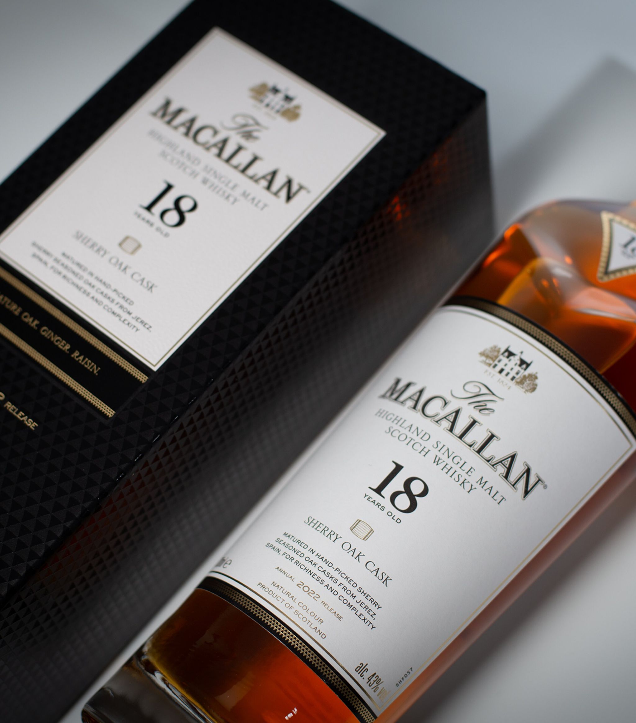 The Macallan 18 Year Old Sherry Oak Single Malt Scotch Whiskey