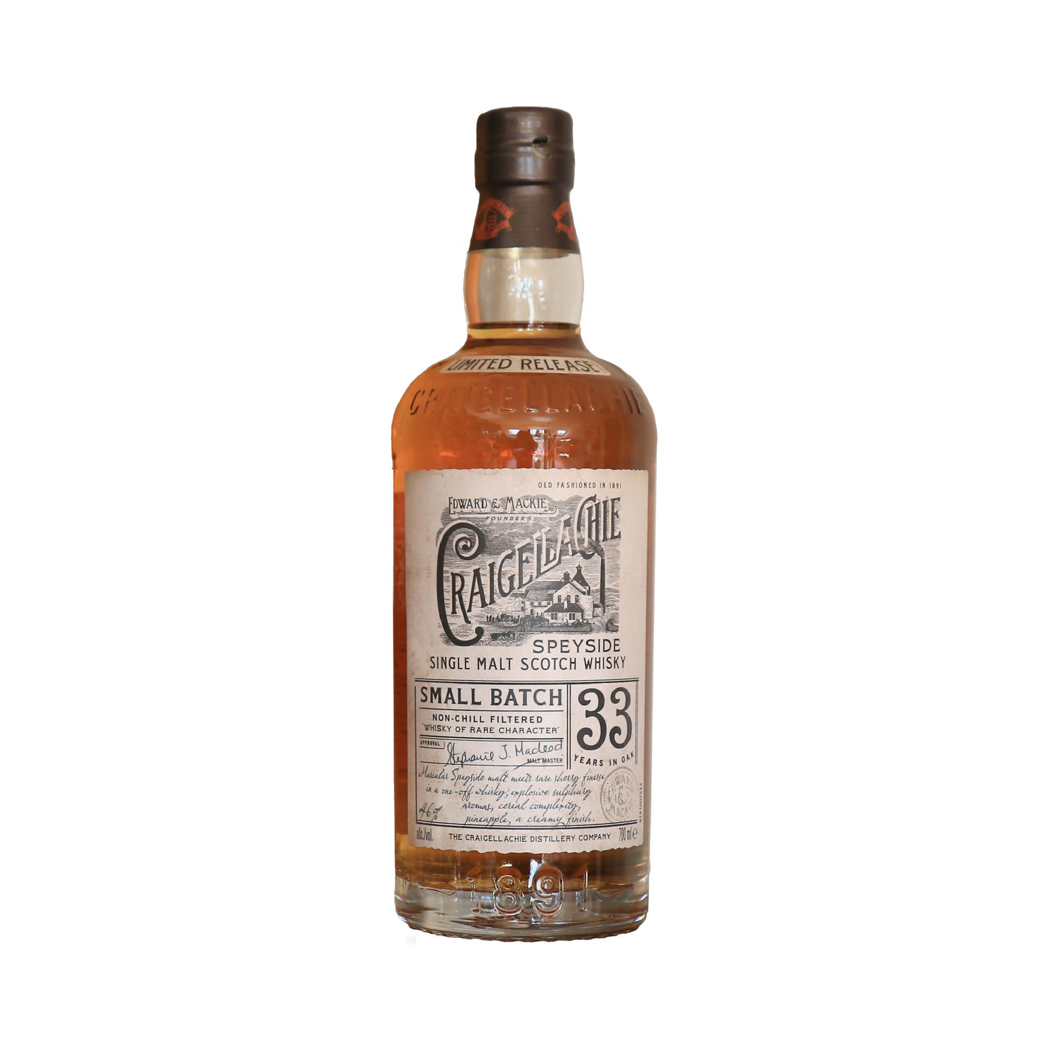 Craigellachie Single Malt Scotch Small Batch 33 Year Whiskey