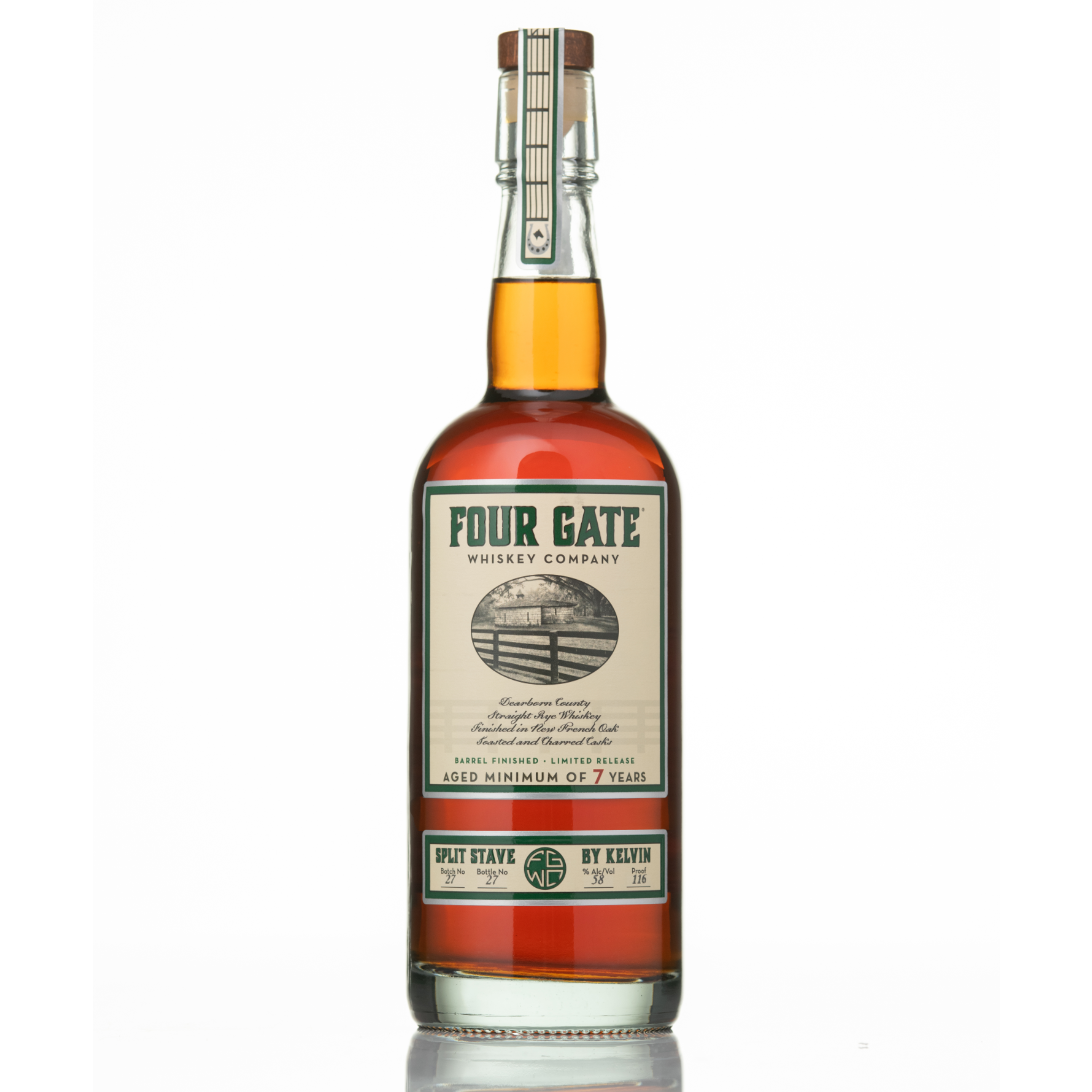 Four Gate Split Stave by Kelvin Batch 27 Straight Rye Whiskey