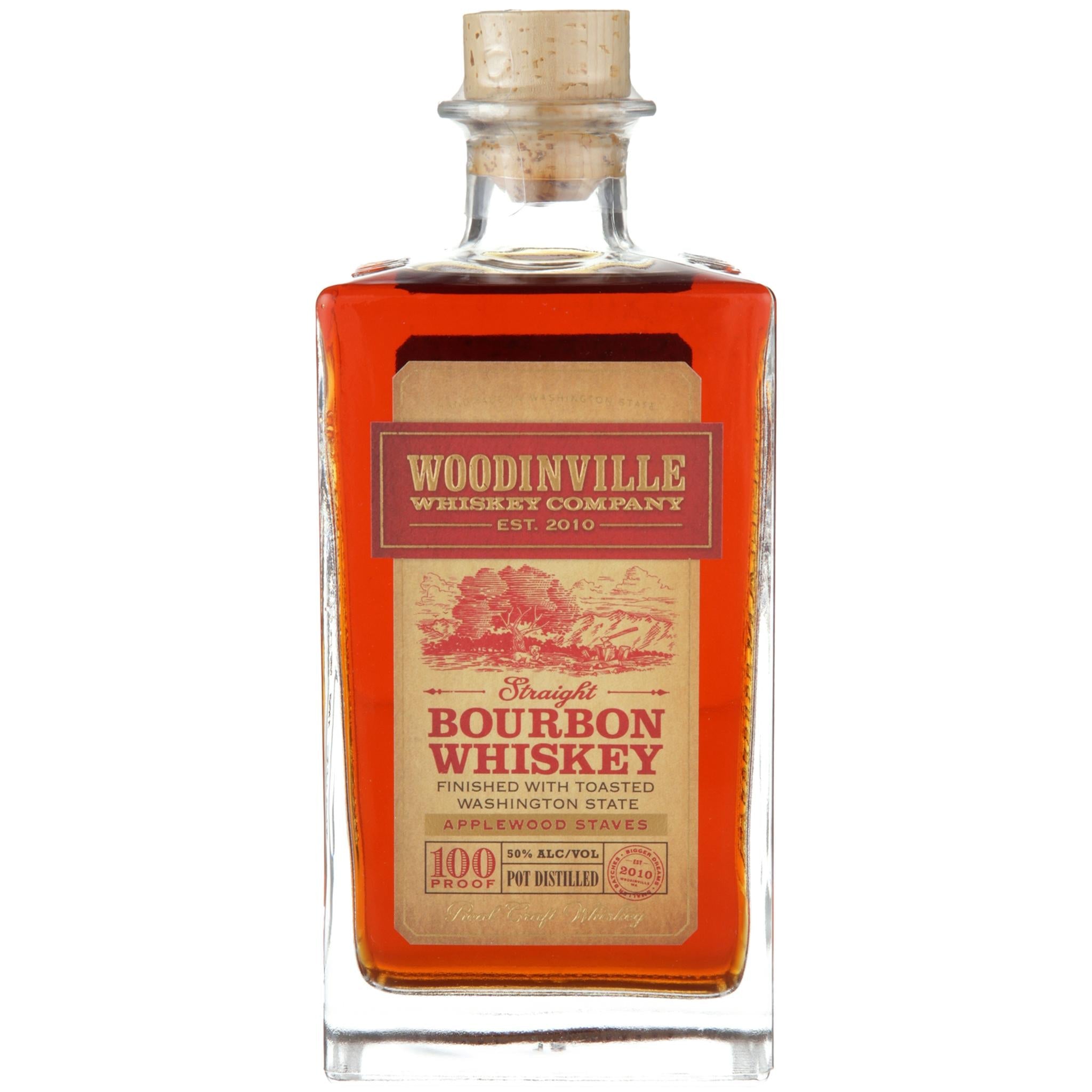 Woodinville Whiskey Co. Straight Bourbon Finished With Toasted Applewood Staves